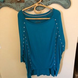 Ongue Woman Turquoise Plus 2X TOP, grommets